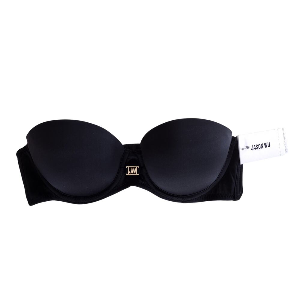 Jason Wu NEW Black Strapless Balconette Bra Women's 36B **CAN ADD STRAPS**